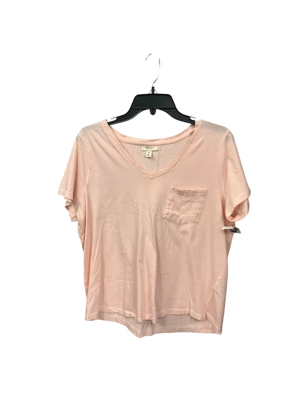 Top Short Sleeve Basic By Style And Company In Peach, Size: Xl