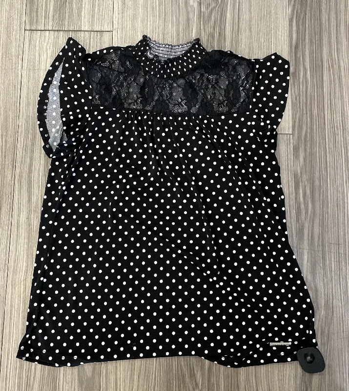 Top Short Sleeve By Adrienne Vittadini In Polkadot Pattern, Size: M