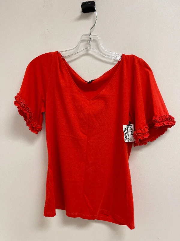 Top Short Sleeve By Ann Taylor In Orange, Size: Xs