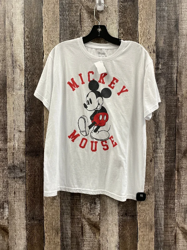 Top Short Sleeve By Disney Store In White, Size: Xxl