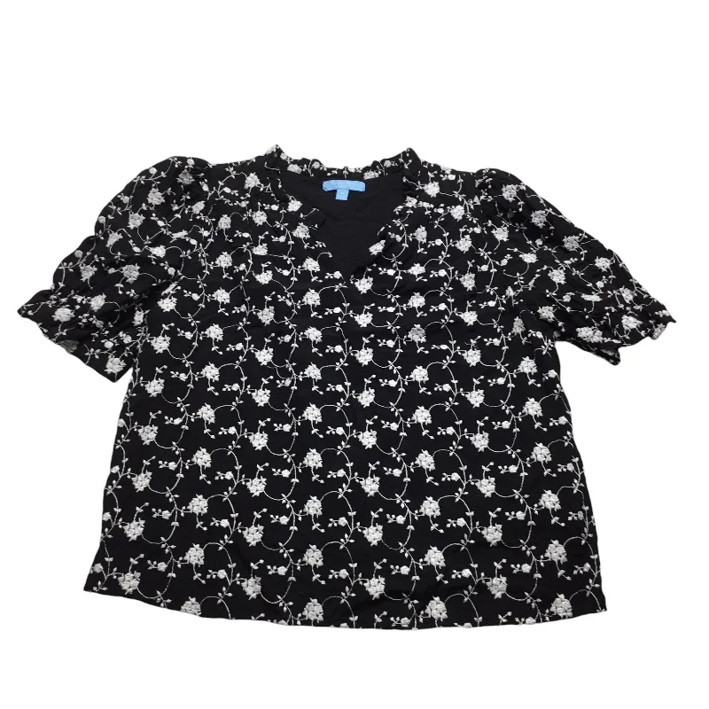 Top Short Sleeve By Draper James In Black & White, Size: M