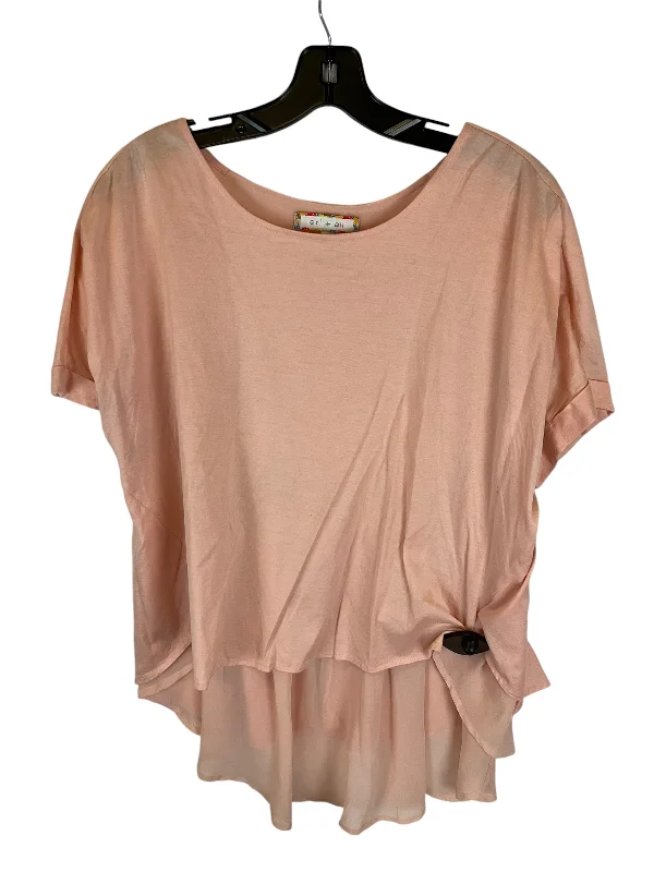 Top Short Sleeve By Eri + Ali In Pink, Size: M