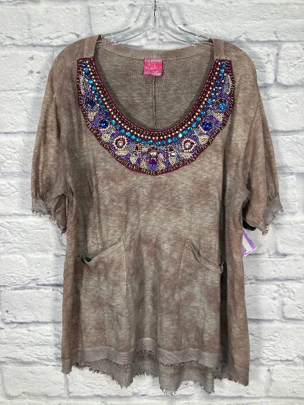 Top Short Sleeve By Free People In Grey, Size: S