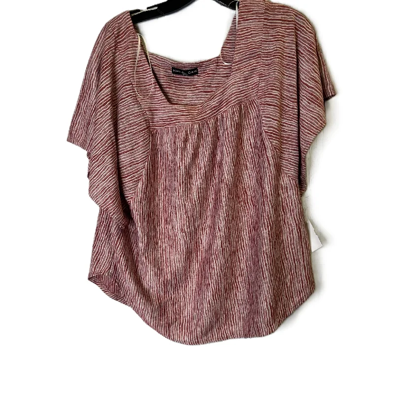 Top Short Sleeve By Kim & Cami In Red, Size: L