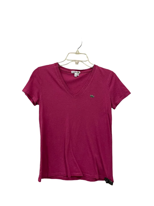 Top Short Sleeve By Lacoste In Pink, Size: Xs