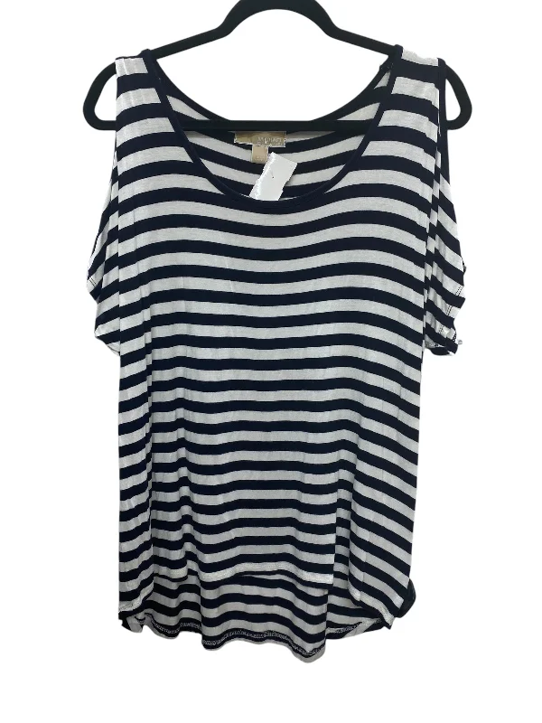 Top Short Sleeve By Michael By Michael Kors In Striped Pattern, Size: L