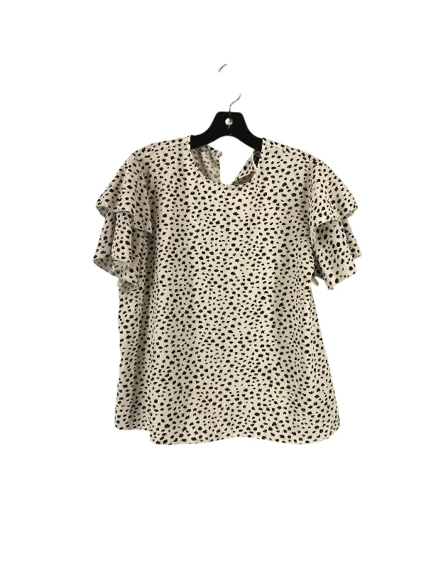 Top Short Sleeve By Shein In Animal Print, Size: L