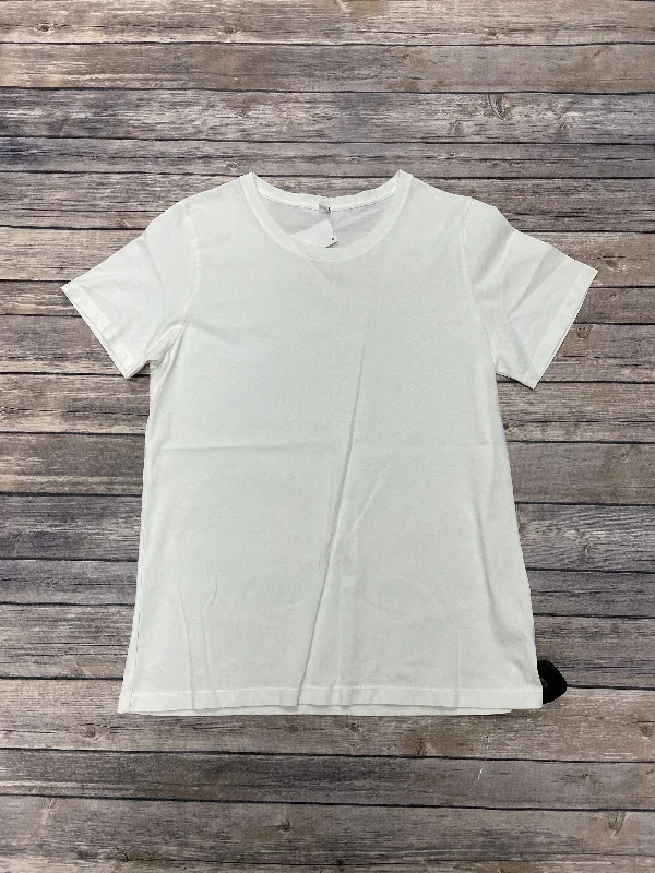 Top Short Sleeve By Uniqlo In White, Size: M