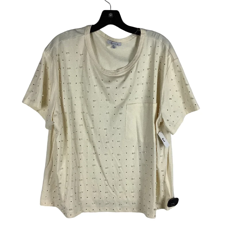 Top Short Sleeve By White Birch In Cream, Size: Xl