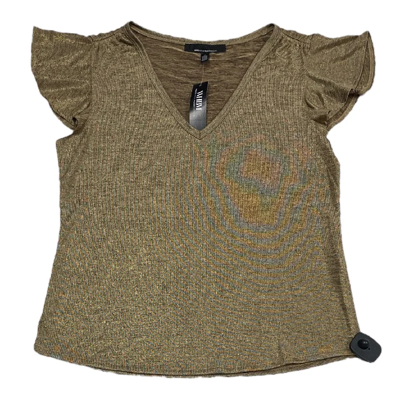 Top Short Sleeve By White House Black Market In Gold, Size: M