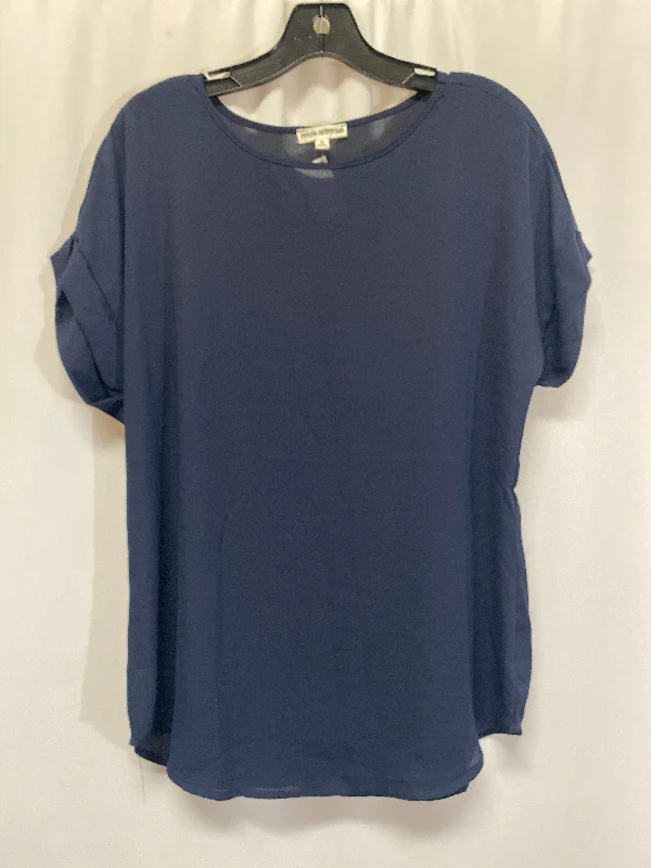 Top Short Sleeve By Zenana Outfitters In Navy, Size: M