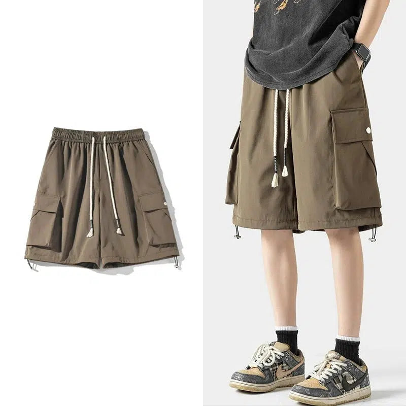 Casual Cargo Shorts with Drawstring Waist