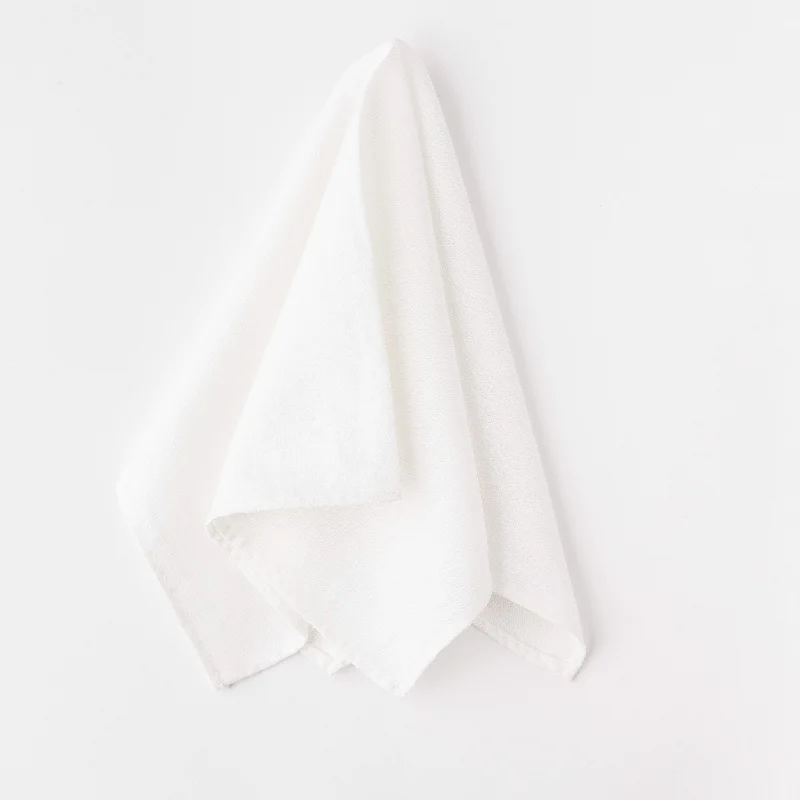 Pearl White Poly/Linen Pocket Square