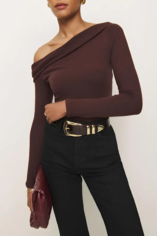 One Shoulder Long-Sleeve Top