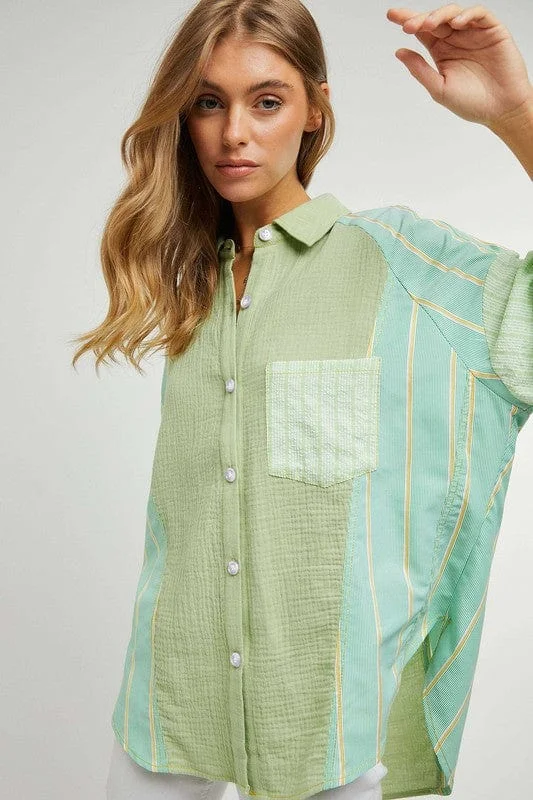 Plaid Stripe Shirt Top  *Online Only*