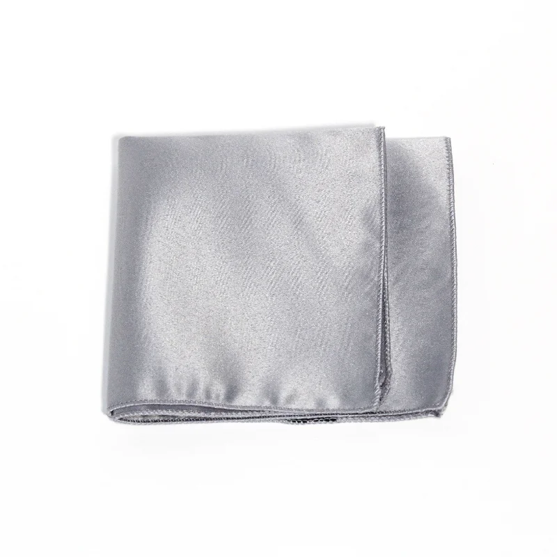 Platinum Poly/Satin Pocket Square