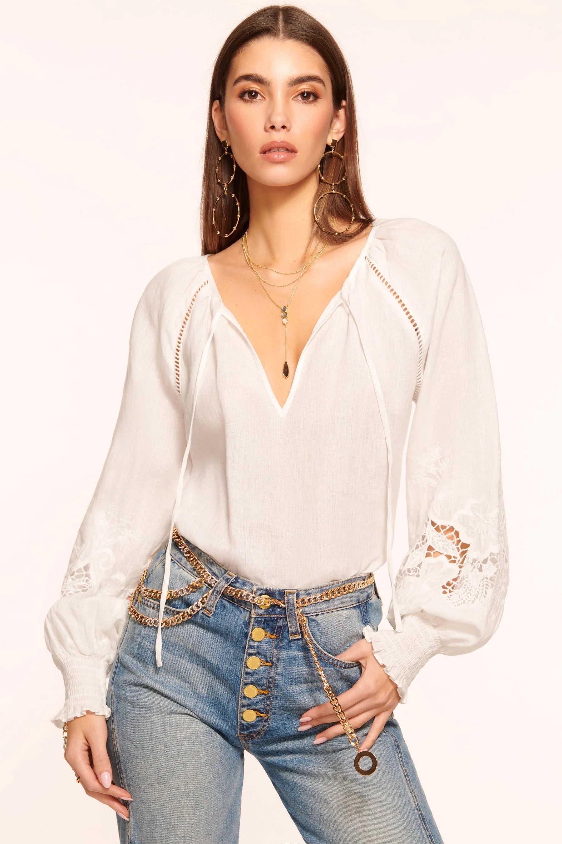 Ramy Brook Flora Embroidered Blouse