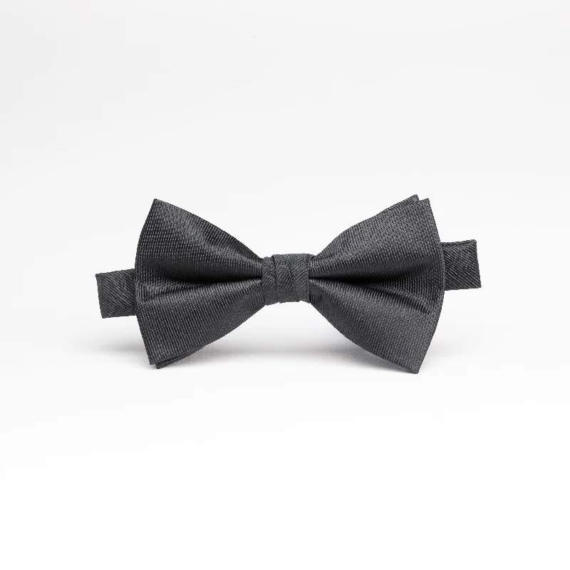 Black Texture Lined Poly/Satin Bow Tie