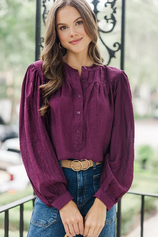 Show It Off Burgundy Red Button Down Blouse