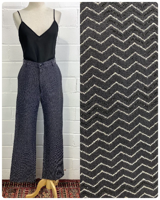 Vintage Y2K Metallic Chevron Mid-Rise Flare Pants, W31"