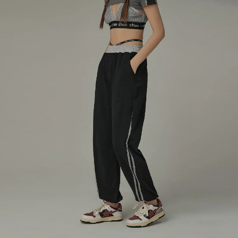 Line Side Straps Baggy Jogger Pants