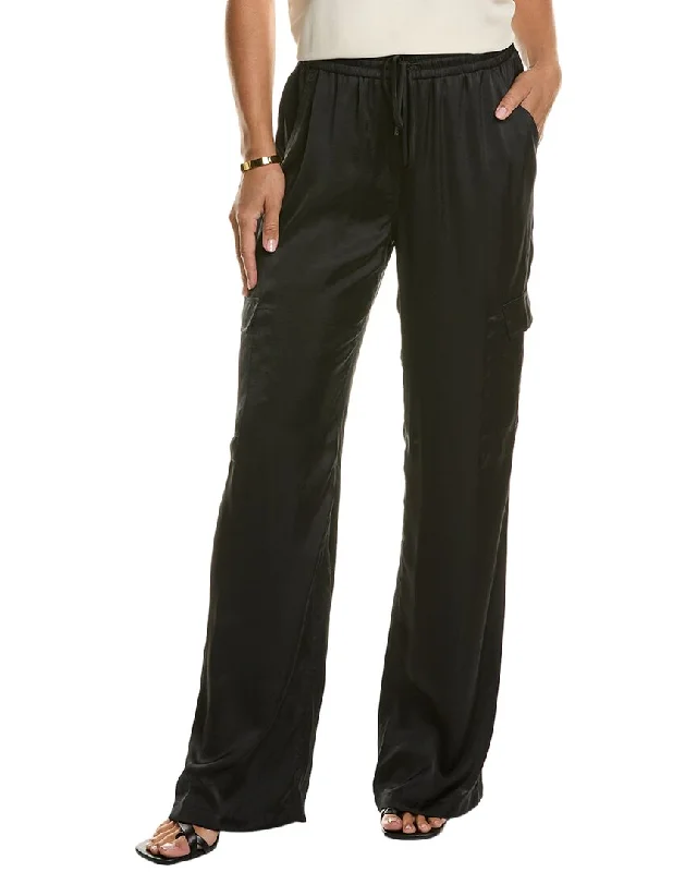 Elie Tahari Relaxed Satin Cargo Pant