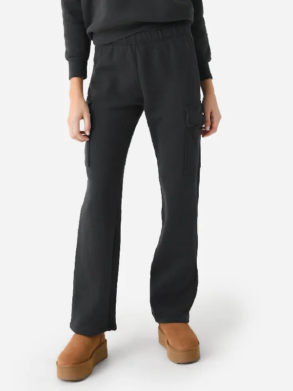 Kelly Fleece Cargo Pant In Vintage Black