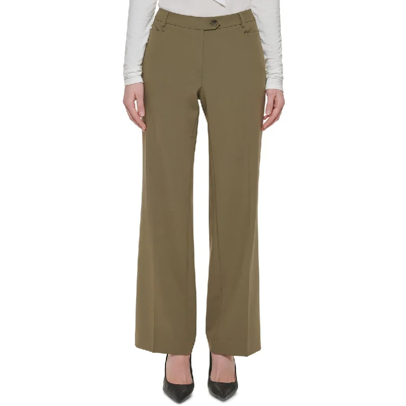 Petites Womens High Rise Slim Leg Dress Pants