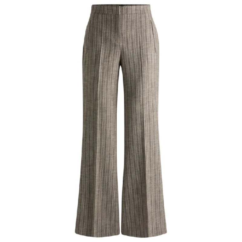 Regular-fit trousers in striped stretch cloth