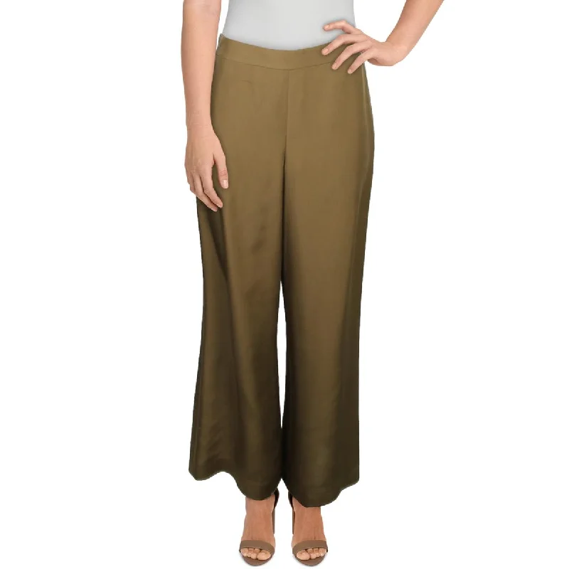 Riverside Womens Silk Wide Leg Trouser Pants